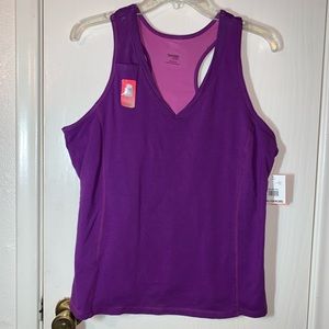 NWT Danskin Now v-neck active wear tank w/bra  XXL